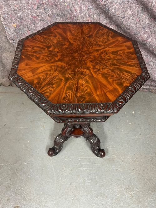 FINE GILLOWS 8472 FLAME MAHOGANY TEA POY - ADDITIONAL PHOTO 4