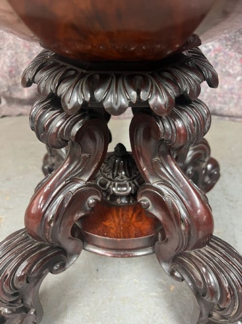 FINE GILLOWS 8472 FLAME MAHOGANY TEA POY - ADDITIONAL PHOTO 7