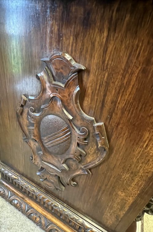 IMPRESSIVE ANTIQUE CARVED WALNUT CABINET - ADDITIONAL PHOTO 17