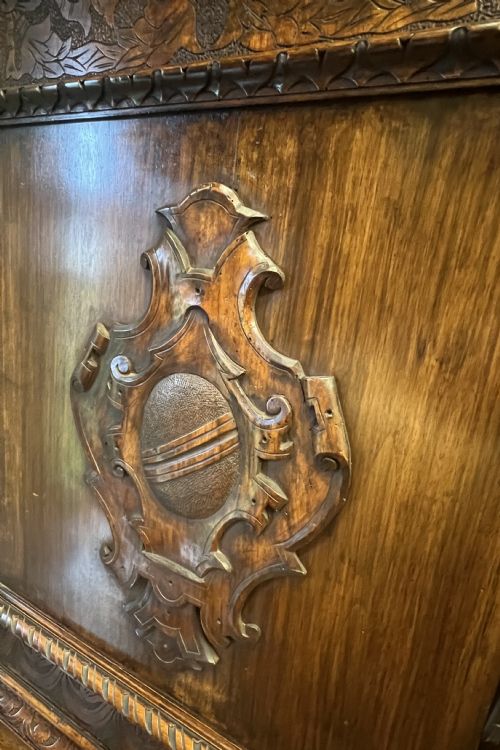 IMPRESSIVE ANTIQUE CARVED WALNUT CABINET - ADDITIONAL PHOTO 18