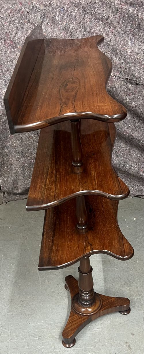 GOOD QUALITY 19TH C ROSEWOOD WHATNOT DUMB WAITER - ADDITIONAL PHOTO 2