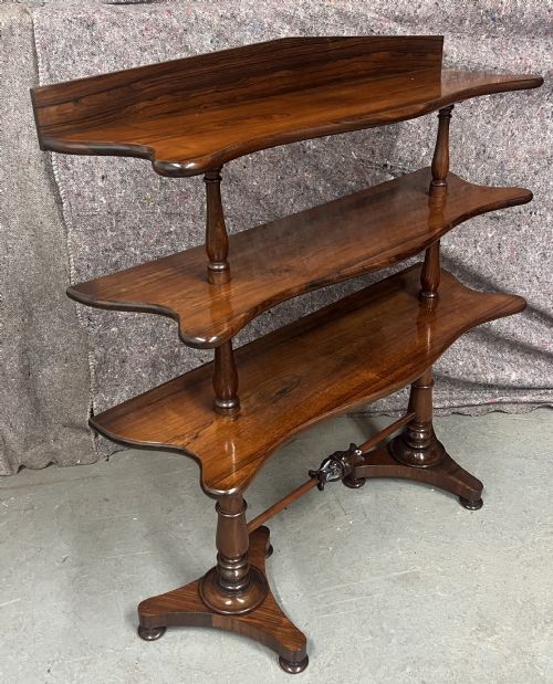 GOOD QUALITY 19TH C ROSEWOOD WHATNOT DUMB WAITER - ADDITIONAL PHOTO 3