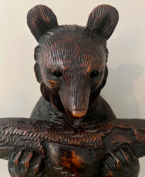 ANTIQUE BLACK FOREST CARVED BEAR HALL STAND - ADDITIONAL PHOTO 1