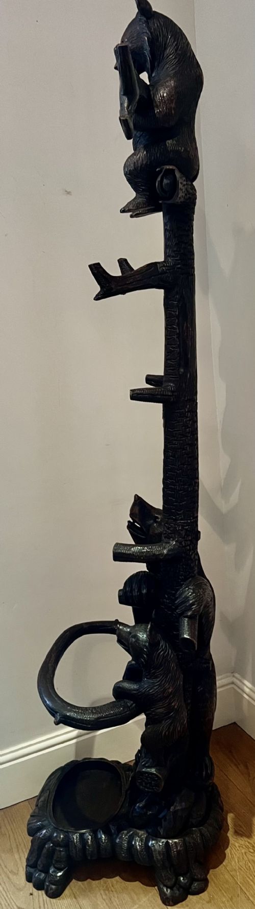 ANTIQUE BLACK FOREST CARVED BEAR HALL STAND - ADDITIONAL PHOTO 10