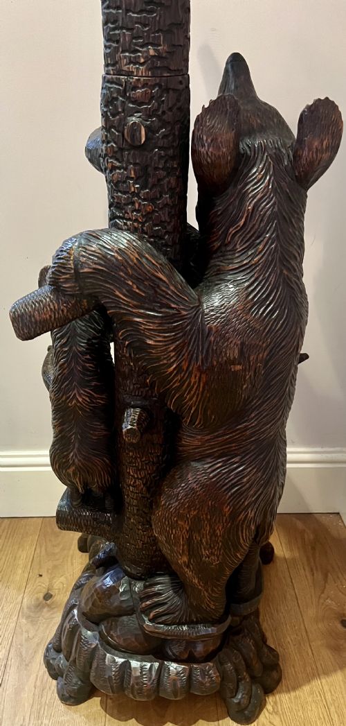 ANTIQUE BLACK FOREST CARVED BEAR HALL STAND - ADDITIONAL PHOTO 11