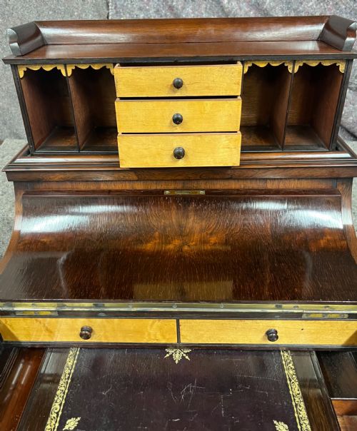 VICTORIAN ROSEWOOD POP UP DAVENPORT WRITING DESK - ADDITIONAL PHOTO 6