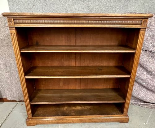 Edwardian Golden Oak Open Bookcase