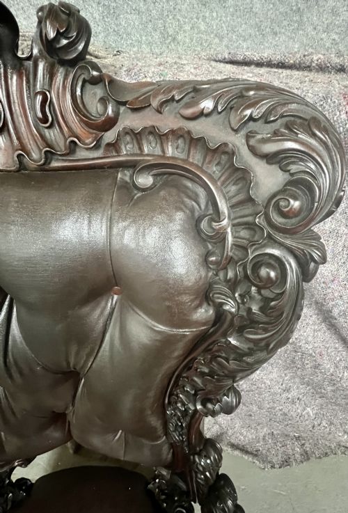SUPERB LARGE VICTORIAN MAHOGANY ARMCHAIR - ADDITIONAL PHOTO 2