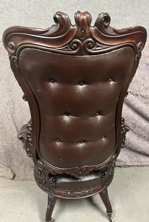 SUPERB LARGE VICTORIAN MAHOGANY ARMCHAIR - ADDITIONAL PHOTO 4