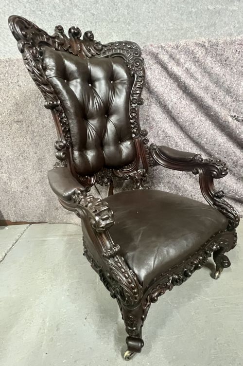 SUPERB LARGE VICTORIAN MAHOGANY ARMCHAIR - ADDITIONAL PHOTO 10