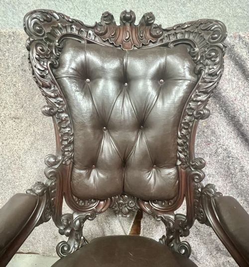 SUPERB LARGE VICTORIAN MAHOGANY ARMCHAIR - ADDITIONAL PHOTO 11
