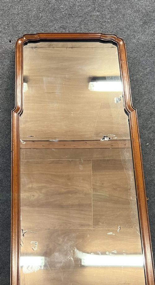 TALL ANTIQUE MAHOGANY FRAMED MIRROR - ADDITIONAL PHOTO 1