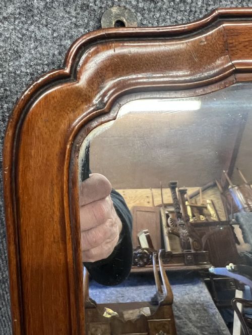 TALL ANTIQUE MAHOGANY FRAMED MIRROR - ADDITIONAL PHOTO 3