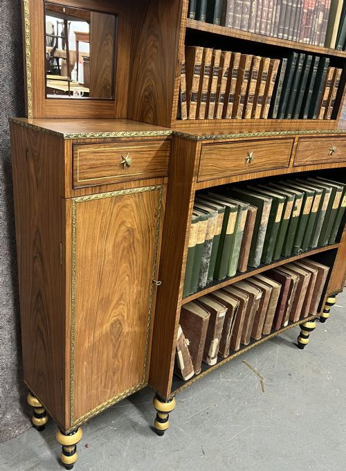 REGENCY STYLE BREAKFRONT ROSEWOOD OPEN BOOKCASE - ADDITIONAL PHOTO 5