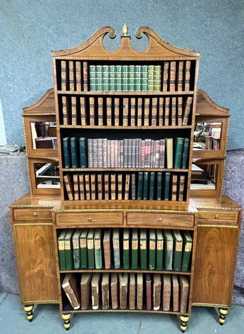 REGENCY STYLE BREAKFRONT ROSEWOOD OPEN BOOKCASE - ADDITIONAL PHOTO 17
