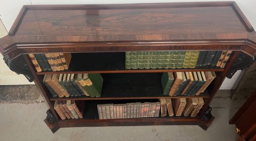 TOP QUALITY ANTIQUE ROSEWOOD OPEN BOOKCASE - ADDITIONAL PHOTO 1