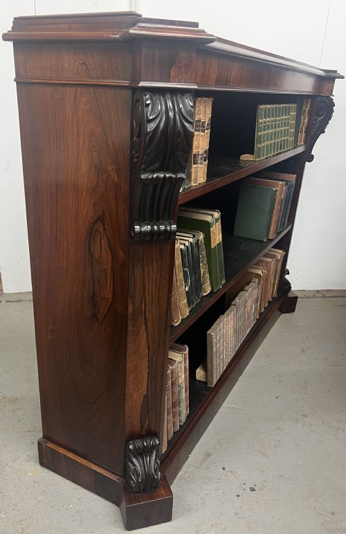 TOP QUALITY ANTIQUE ROSEWOOD OPEN BOOKCASE - ADDITIONAL PHOTO 2