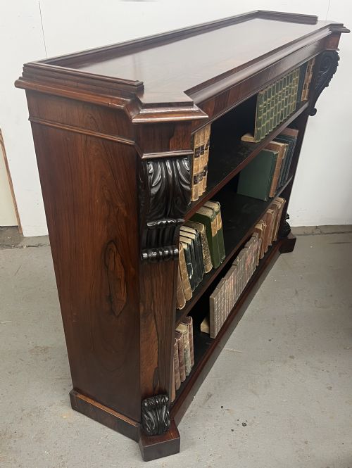 TOP QUALITY ANTIQUE ROSEWOOD OPEN BOOKCASE - ADDITIONAL PHOTO 3