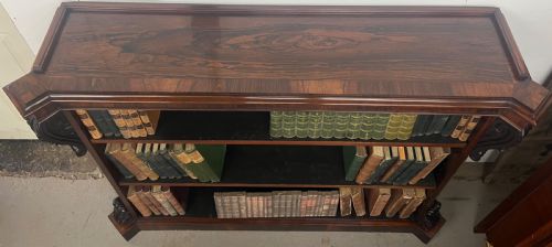 TOP QUALITY ANTIQUE ROSEWOOD OPEN BOOKCASE - ADDITIONAL PHOTO 5