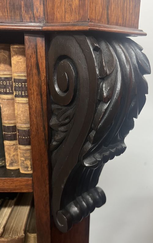 TOP QUALITY ANTIQUE ROSEWOOD OPEN BOOKCASE - ADDITIONAL PHOTO 6