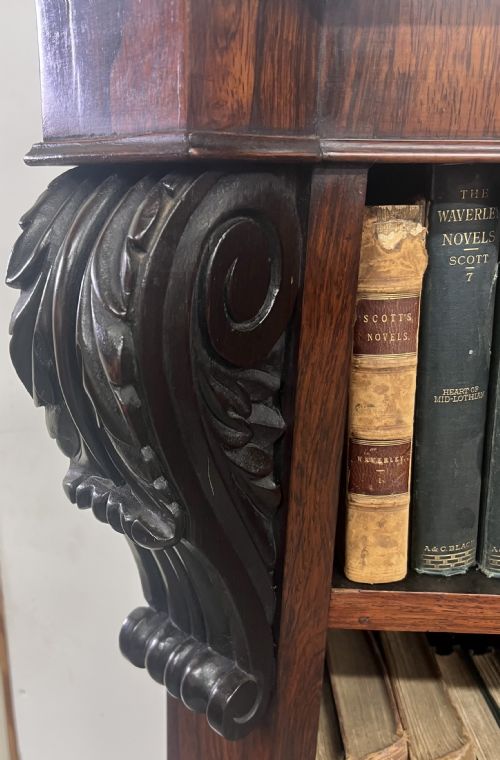 TOP QUALITY ANTIQUE ROSEWOOD OPEN BOOKCASE - ADDITIONAL PHOTO 7