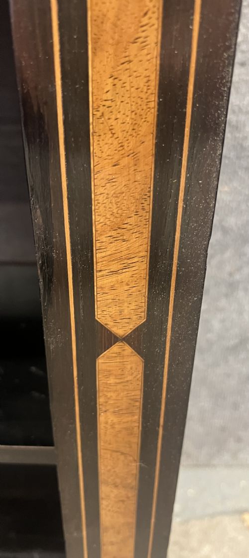 SMALL INLAID EBONISED OPEN BOOKCASE - ADDITIONAL PHOTO 4