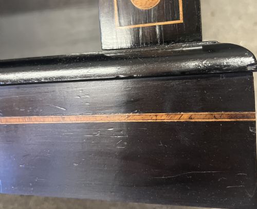 SMALL INLAID EBONISED OPEN BOOKCASE - ADDITIONAL PHOTO 7