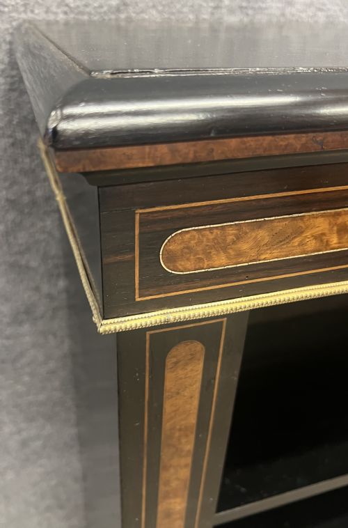 SMALL INLAID EBONISED OPEN BOOKCASE - ADDITIONAL PHOTO 8