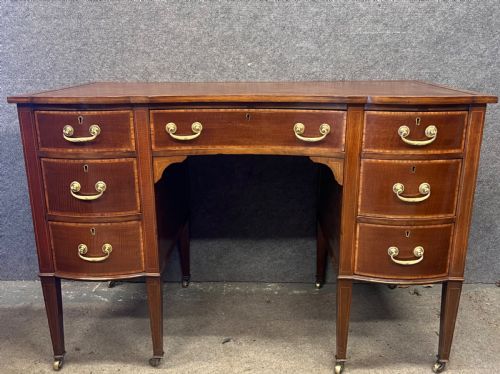 MAPLE CO INLAID MAHOGANY DESK - ADDITIONAL PHOTO 2