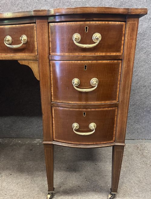 MAPLE CO INLAID MAHOGANY DESK - ADDITIONAL PHOTO 6