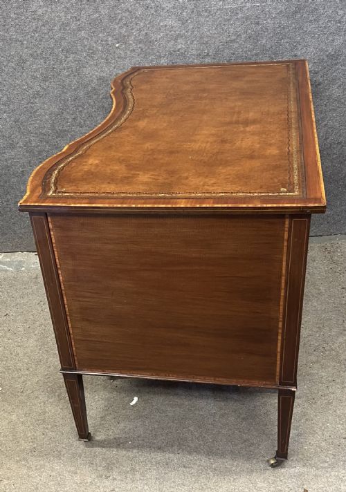 MAPLE CO INLAID MAHOGANY DESK - ADDITIONAL PHOTO 13