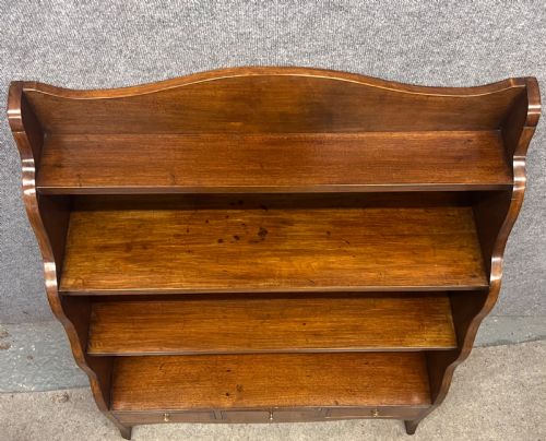PAIR OF MAHOGANY WATERFALL OPEN BOOKCASES - ADDITIONAL PHOTO 5