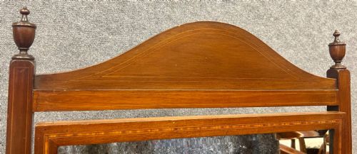 EDWARDIAN MAHOGANY INLAID CHEVAL MIRROR - ADDITIONAL PHOTO 4