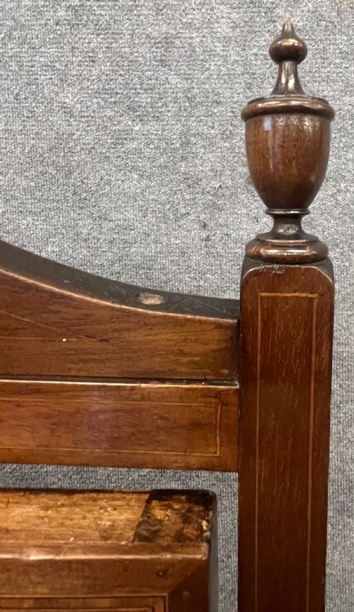 EDWARDIAN MAHOGANY INLAID CHEVAL MIRROR - ADDITIONAL PHOTO 9