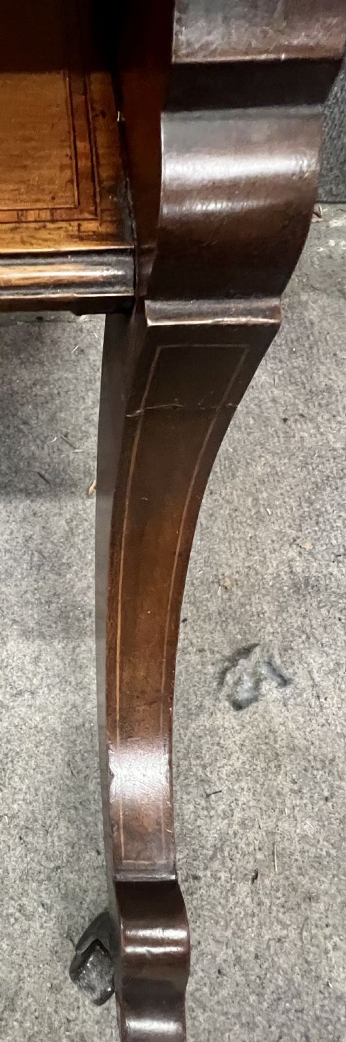 EDWARDIAN MAHOGANY INLAID CHEVAL MIRROR - ADDITIONAL PHOTO 10