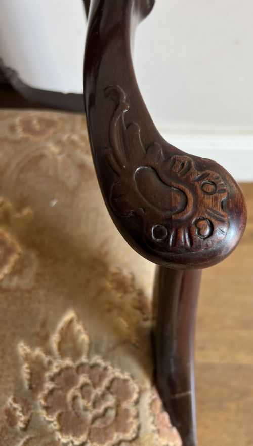 UNUSUAL 18THC CHIPPENDALE PERIOD ARMCHAIR - ADDITIONAL PHOTO 4