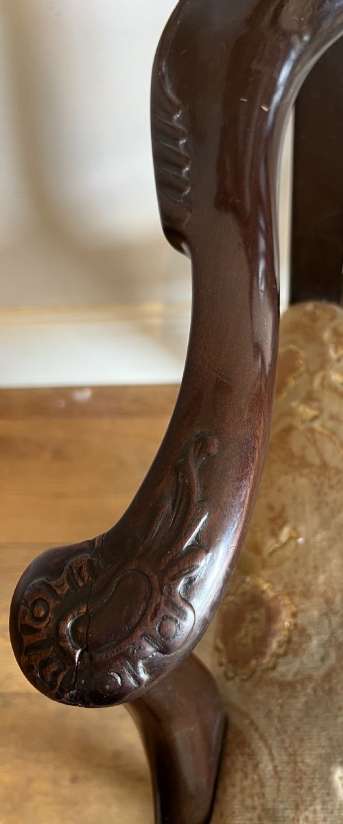 UNUSUAL 18THC CHIPPENDALE PERIOD ARMCHAIR - ADDITIONAL PHOTO 5