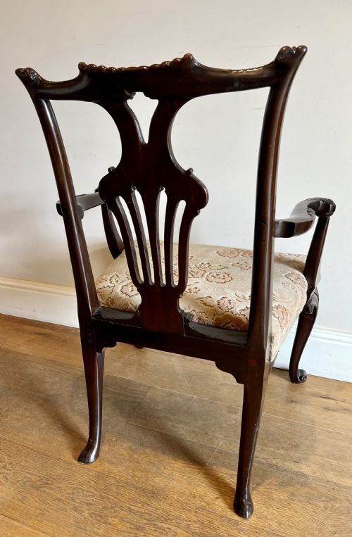 UNUSUAL 18THC CHIPPENDALE PERIOD ARMCHAIR - ADDITIONAL PHOTO 9