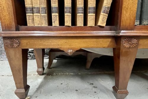 EDWARDIAN MAHOGANY BREAKFRONT OPEN BOOKCASE - ADDITIONAL PHOTO 4