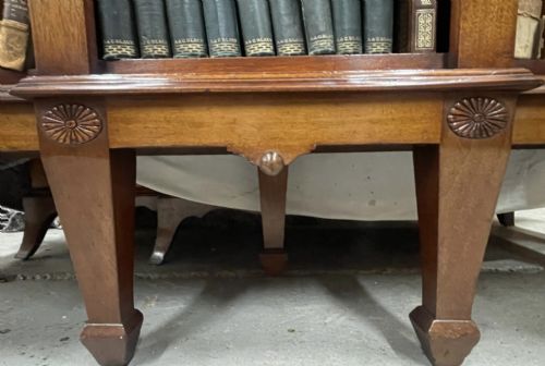 EDWARDIAN MAHOGANY BREAKFRONT OPEN BOOKCASE - ADDITIONAL PHOTO 6