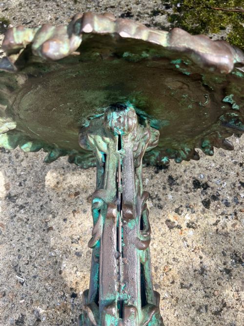 A VERY DECORATIVE PAIR OF ANTIQUE CAST IRON TABLES - ADDITIONAL PHOTO 6