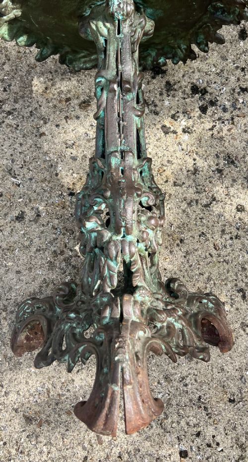 A VERY DECORATIVE PAIR OF ANTIQUE CAST IRON TABLES - ADDITIONAL PHOTO 7