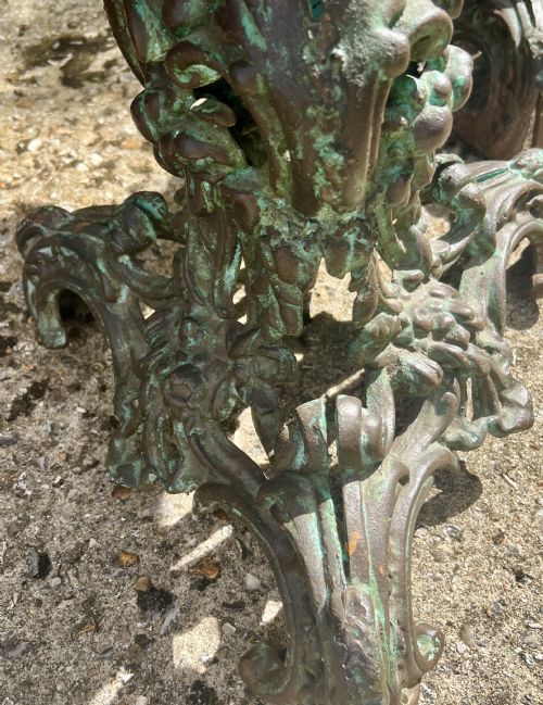 A VERY DECORATIVE PAIR OF ANTIQUE CAST IRON TABLES - ADDITIONAL PHOTO 11