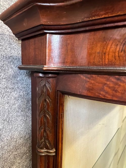 ATTRACTIVE EDWARDIAN BURR WALNUT DISPLAY CABINET - ADDITIONAL PHOTO 5