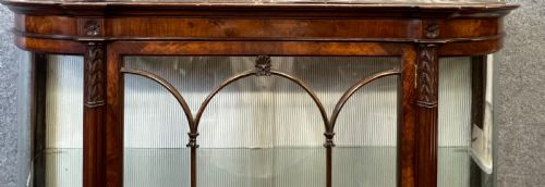 ATTRACTIVE EDWARDIAN BURR WALNUT DISPLAY CABINET - ADDITIONAL PHOTO 9