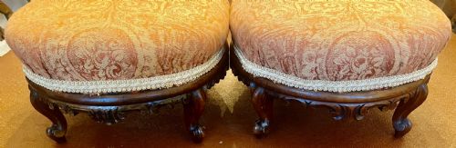 PAIR OF VICTORIAN FOOT STOOLS - ADDITIONAL PHOTO 1