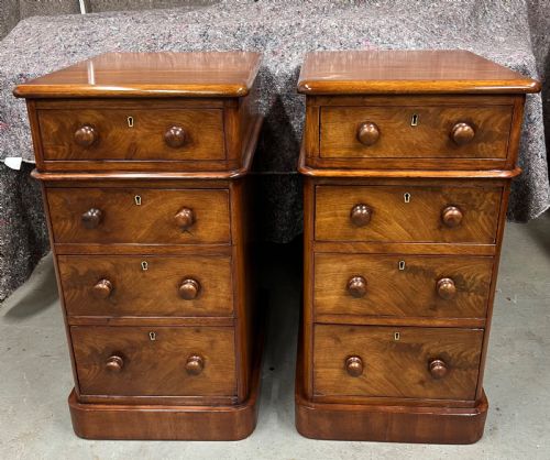 Antique Pair of Mahogany Bedside Chests