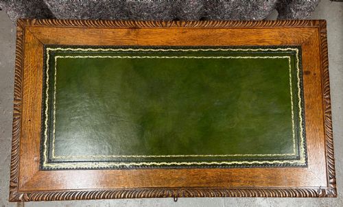 GOOD 19THC CARVED OAK SIDE OR WRITING TABLE - ADDITIONAL PHOTO 2