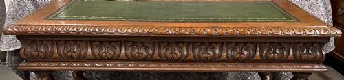 GOOD 19THC CARVED OAK SIDE OR WRITING TABLE - ADDITIONAL PHOTO 7