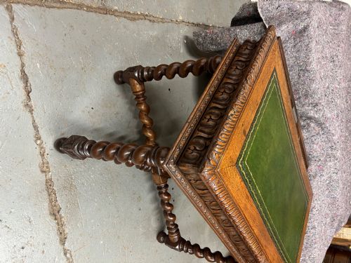 GOOD 19THC CARVED OAK SIDE OR WRITING TABLE - ADDITIONAL PHOTO 9